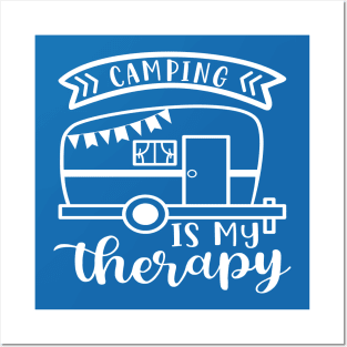 Camping Is My Therapy Camper RV Posters and Art